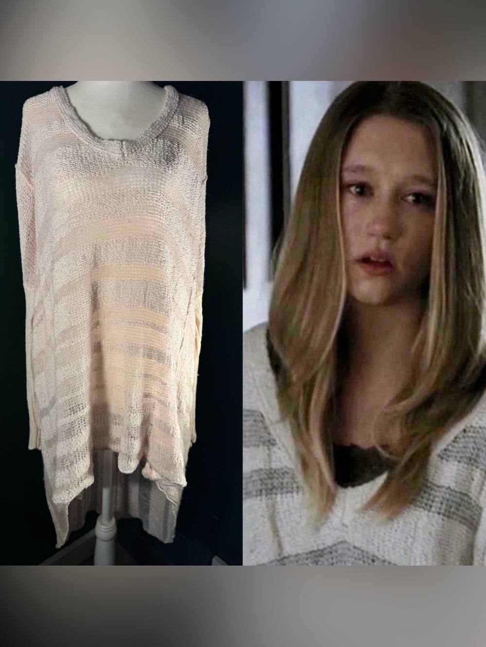 Free People • Spending Time Stripe Hi Lo Pullover Sweater S • ASO Violet Harmon
